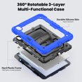 thumbnail image 2 of XYX For iPad Air 11 inch (2025 M3/2024 M2) Case, 360 Rotating Shockproof Cover with Stand, Screen Protector, Shoulder Strap, Blue, 2 of 7