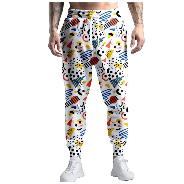 80S Costumes for Men Training Men Joggers Pants Casual Pants Elastic Pants for Men Trouser Running Pants with Drawstring Little Boy 90S Outfit for Men