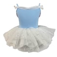 thumbnail image 2 of XDZJLR Girls Rompers Kids Summer Solid Color Suspender Dance Training Dress Children's Performance Puffy Dress Outfit Blue 2-3 Years, 2 of 5