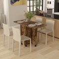 thumbnail image 2 of HOMCOM Table à Manger Pliable, Table de Cuisine Roulante avec Tiroirs, Armoire, 2 of 10