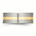 thumbnail image 3 of Titane 14k Incrustation Jaune Plat 8mm Poli Anneau 10 Taille, 3 of 6