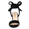 thumbnail image 2 of BLISSFUL STEP Women's Open Toe Back Ankle Tie Chunky Heel Sandals, 2 of 7