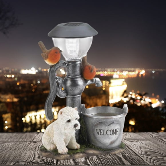 Solar Lights Outdoor Waterproof Solar Garden Lights,Solar Street Light Dusk to Dawn Solar Garden Welcome Light Solar Bunny Puppy Patio Garden Decoration