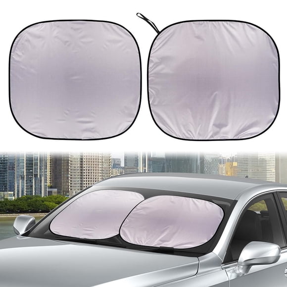 Auto Drive Universal Fit deux pièces pare-brise Twist Sun Shade, 28.5 "* 31.5"