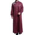 thumbnail image 2 of Long Sleeve Shirts for Men,Mens Muslim Robe Arab Middle Robe Long Style Long Sleeve Embroidered Standing Neck Pocket Long Shirt Casual Robe,Mens Long Sleeve Shirt, 2 of 6