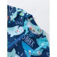 thumbnail image 4 of Faithtur Baby Boys Rash Guard Swimsuit, Cute Shark/Tree Print Short Sleeve Zip Up Swimwear, 4 of 9