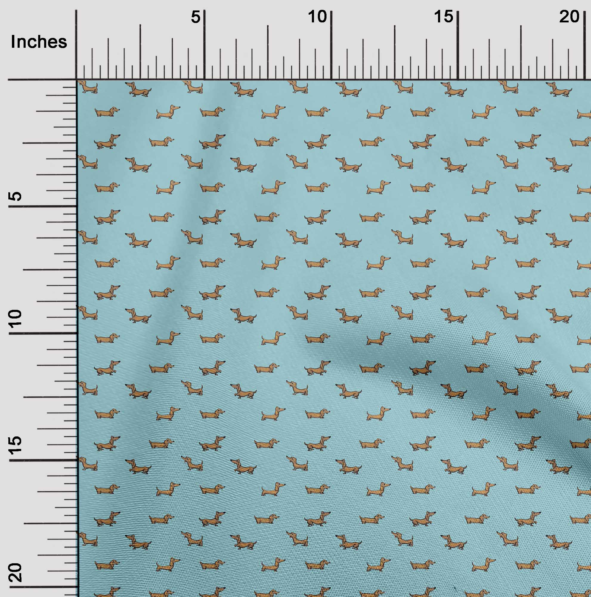 oneOone Silk Tabby Fabric Dachshund Dog Decor Fabric Printed BTY 42 Inch Wide