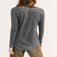 thumbnail image 3 of Women‘s Causal T-Shirt V Neck Long Sleeve Loose Fit Tops Solid Color Blouse Basic Tees, 3 of 6