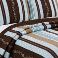 thumbnail image 3 of Comforter Set Queen Size  3-Piece Coverlet Set for Night Sleep  Bedding Quilt with Green Yellow Blue Plaid Striped Real Patchwork, 3 of 4