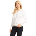 thumbnail image 3 of Veste Bomber à Paillettes à Rayures pour Femmes à Manches Longues avec Fermeture Éclair Frontale, 3 of 5