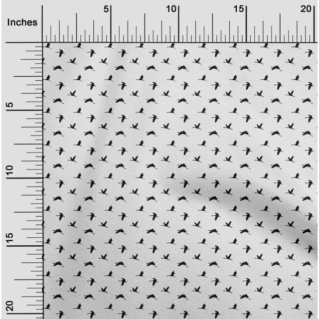 oneOone Viscose Chiffon Fabric Stork Bird Print Fabric BTY 42 Inch Wide