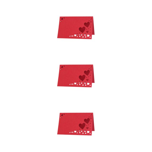 Youkk 50pieces Lasting Impression With Heart Hollowed Table Namecards Heart Hollow Name Place Card red 3Set