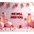 thumbnail image 4 of Pink Themed Glittery Triangle Banner with We Will Miss You Lettering, Party Background Backdrop Decorations, Farewell Party Retirement Party Leaving Party Decor Photo Booth Props, 4 of 4