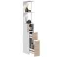 thumbnail image 1 of HOMCOM Narrow Bathroom Floor Cabinet with Drawer, Open Shelves, Natural, 1 of 10