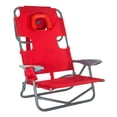thumbnail image 2 of Ostrich On-Your-Back Folding Reclining Outdoor Lawn Chair, Red (2 Pack), 2 of 10