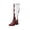 Wine, variant on Pisexur Cowboy Boot for Women - Western Style Embroidered Wide Calf Cowgirl Boot with Pointed Toe Chunky Heel Fashion Retro High Boot and Side Zipper Pull-On
