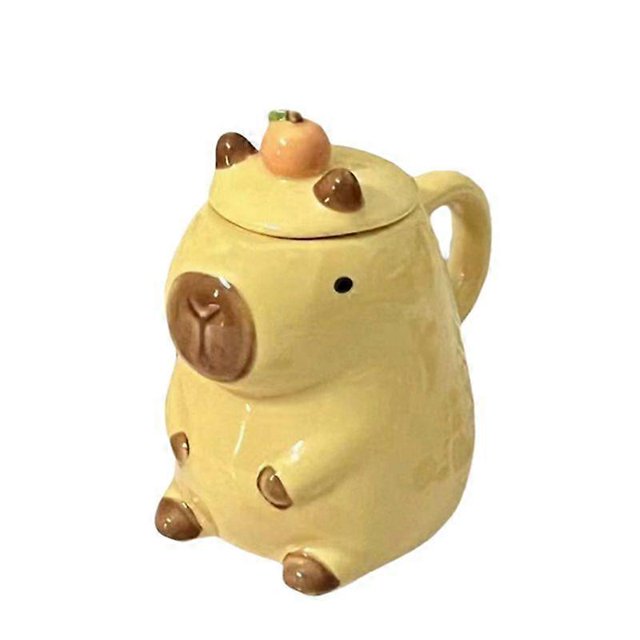 Cute Water Dolphin Mug Cartoon Ceramic Design Sense Coffee Mug Kitchen Bar Mug with Handle and Lid A