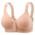 thumbnail image 1 of Lenpel Front Closure Bras for Women Plus Size Wireless Full Coverage Supportive Push up Bras Comfortable Everyday Bralettes(Beige,Large), 1 of 2