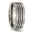 thumbnail image 4 of Titanium Black 8mm Wedding Band Ring Man  For Dad Mens  For Him, 4 of 11