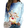 thumbnail image 1 of MAWCLOS Sweat-Shirt de Noël pour Femmes Col Rond Sweat-Shirts de Noël Imprimé Élan Pull Décontracté Manches Longues Jumper Élan C 4TG, 1 of 2