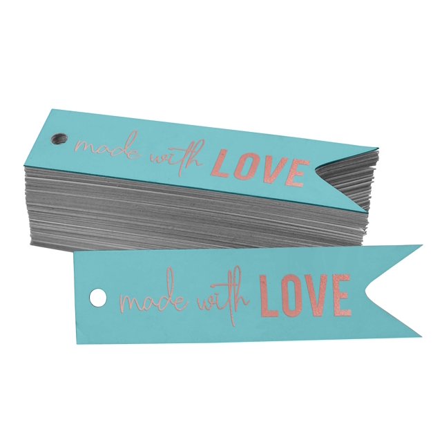 Inkdotpot Rose Gold Foil Paper Hang Tags Made With Love Text Favor Tags 50 Pieces