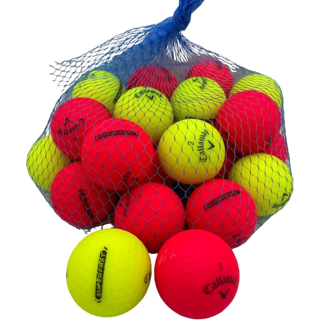 Golf Ball Planet - Callaway Superfast Recycled Golf Balls (4A/Near Mint, 24 Pack, Matte Red/Yellow)