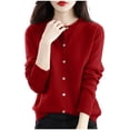 thumbnail image 3 of Yuyuzo Cardigans pour Femmes à Boutons Classique Uni Manches Longues Col Rond Cardigan Tricoté Chandails, 3 of 4