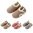 thumbnail image 5 of FhsagQ Slippers Girls Slippers Size 2 Yellow Fashion Cute Autumn and Winter Boys and Girls Slippers Flat Bottom Lightweight Soft and Comfortable Warm Solid Color Cartoon Animal Shape Coffee 31, 5 of 5