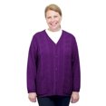 thumbnail image 1 of Silverts Women Cardigan Open Back Knit Sweater, L, Plum, 1 of 2