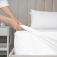 thumbnail image 4 of Sleepgram Breathable Sweat Proof Cotton Mattress Protector, Full, White, 4 of 10