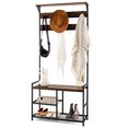 thumbnail image 1 of Costway 3-in-1 Coat Rack Industrial Hall Tree Shoe Bench Entryway Storage Shelf with Hooks, 1 of 10
