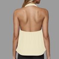thumbnail image 4 of Liquidation! Hauts Grande Taille pour Femmes, Blouse à Manches Courtes d'Été pour Femmes, Haut d'Été Sans Manches Décontracté à Col Suspendu, 4 of 5