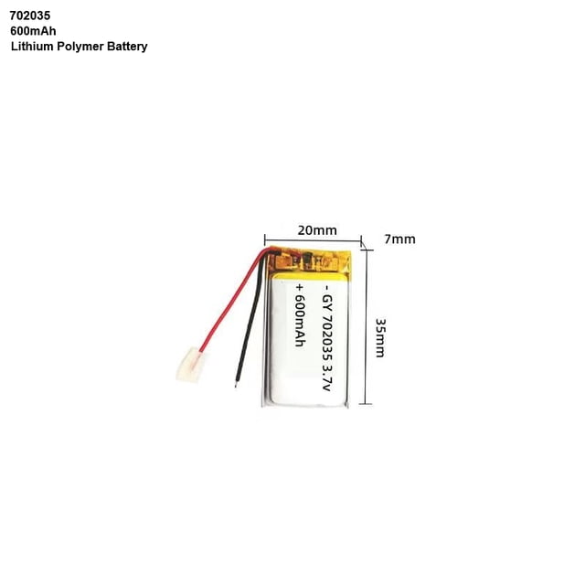 Pile Li-Ion 3,7 V 600 mAh 702035 Lithium Polymère Pile Rechargeable pour Casque Bluetooth Jouet GPS