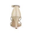 thumbnail image 2 of BLISSFUL STEP Women's Rhinestone Ankle Strap Stiletto High Heels Sandals Beige 11, 2 of 7