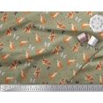 thumbnail image 2 of Soimoi Tissu en Soie Vert Imprimé d'Insectes et de Chats, 1 Yard, 42 Pouces de Large, 2 of 3