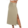 thumbnail image 3 of UANWENN Linen Flared Maxi Skirt with Back Slit Elastic Waist Drawstring Long Flowy Ankle Length Skirt Womens Jean Skirt Toddler Skirt Pleated Denim Skirt Chiffon Skirt Pleated Tennis Skirt Hoop Skirt, 3 of 8