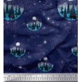 thumbnail image 1 of Soimoi Georgette Viscose Fabric Tree,Moon & Sacred Geometry Galaxy Fabric Prints By Yard 42 Inch Wide, 1 of 3