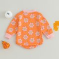 thumbnail image 4 of Fortune Infant Girl Halloween Romper Long Sleeve Ghost Pumpkin Print Sweatshirt Jumpsuits, 4 of 9