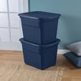 thumbnail image 5 of Sterilite Lidded Stackable 18 Gallon Storage Tote Container, Blue, 24 Pack, 5 of 5