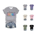 thumbnail image 1 of T-shirts pour Femmes « Happy Friday Teacher » 2026, Mode d'Été, Manches Courtes, Col Ras du Cou, T-Shirts Graphiques Amusants « Friday Weekend », 1 of 3