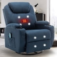 thumbnail image 1 of Korser Swivel Rocker Recliner Chair with Massage and Heat for Living Room,Blue, 1 of 8