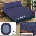 thumbnail image 3 of RUVANTI 100% Cotton Sheets – King Size Percale Bedding, Cooling & Breathable Floral Design, Durable with a Crisp, Soft & Comfortable Feel, 16" Deep Pocket, 4-Piece Set, Nautical, 3 of 9