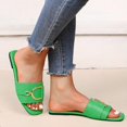 thumbnail image 3 of IUJSOY Womens Flat Sandals Summer Comfortable Square Open Toe Slip on Leather Slide Sandals, 3 of 7
