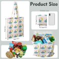 thumbnail image 2 of Baby's Cartoon Space Canvas Shopping Bag – Colorful Rocket Stars and Moon Design Reusable Tote, 2 of 4