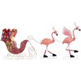 thumbnail image 2 of Haute Decor Flamingo Reindeer Sleigh LED Outdoor Christmas Yard Decoration, 2 of 2