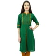 thumbnail image 1 of Phagun Kurti Droite à Col Mandarin pour Femmes, Motif Uni, Robe Ethnique Indienne de Designer, 1 of 7
