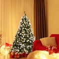 thumbnail image 4 of Gymax 6 FT Pre-lit Snow Sprayed Christmas Tree Artificial Xmas Tree w/ 8 Lighting Modes, 4 of 10