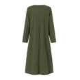 thumbnail image 3 of LSLJS Robe Maxi Ample Unie à Manches Longues pour Femme avec Poche en Mousseline, Robe Ample de Printemps Hiver pour Fille, Robe Grande Taille, 3 of 4