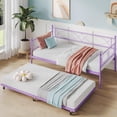 thumbnail image 1 of Bingirl Purple Twin Daybed with Trundle - Metal Frame, Steel Slat Support, Multifunctional for Bedroom, 1 of 8