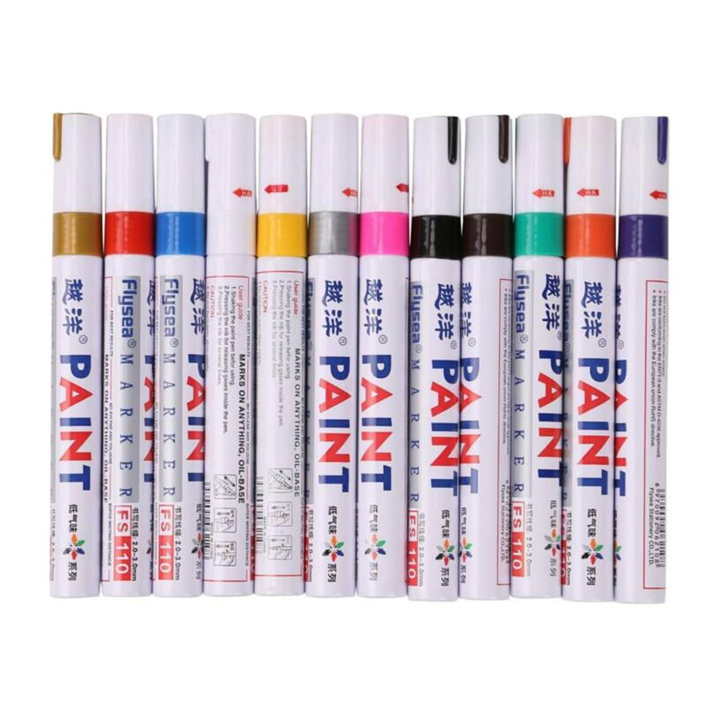 EGNMCR Pens 12 Colors Sets Fine Paint Oil Based Art Marker Pens Metal Glass 96ML Marker Pen